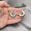 Rhodium Gold Filled Small Hoop, Hollow Design, Polished, Rhodium Finish, 02.163.0277.1.25