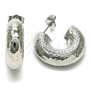White Gold Filled Hoop Earrings — Small Hoop Hollow Design Polished 02. — main product view — SKU 155693 | Oro Laminado Blanco aretes de aro — aro pequeño Hollow diseño pulido 02. — SKU 155693
