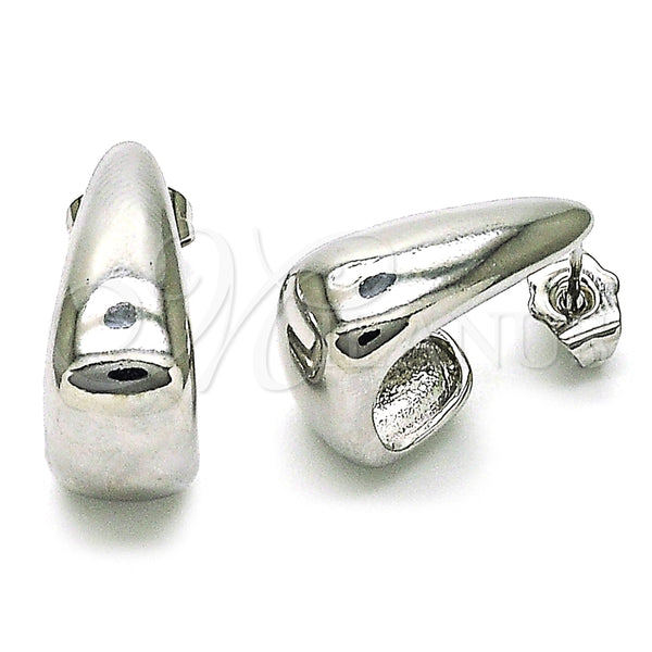 White Gold Filled Hoop Earrings — Small Hoop Polished 02. — main product view — SKU 155697 | Oro Laminado Blanco aretes de aro — aro pequeño pulido 02. — SKU 155697