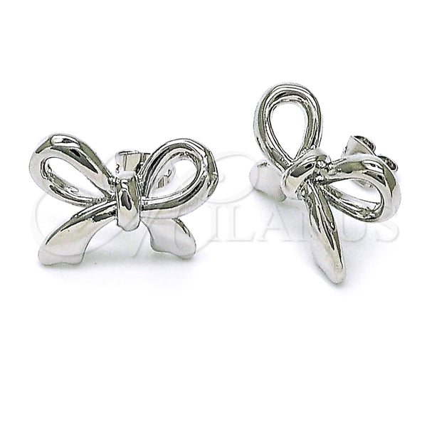 White Gold Filled Ring — Stud Earring Bow Design Polished 02. — alternate product view — SKU 155703 | Oro Laminado Blanco anillo — Stud Earring Bow diseño pulido 02. — SKU 155703