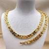 Stainless Steel Necklace and Bracelet, Polished, Golden Finish, 06.116.0057.22