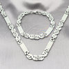 Stainless Steel Necklace and Bracelet, Polished, Steel Finish, 06.363.0057.24