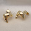 Oro Laminado Stud Earring, Gold Filled Style Polished, Golden Finish, 02.163.0323