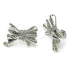 Rhodium Plated Stud Earring, Bow Design, Polished, Rhodium Finish, 02.341.0193.1