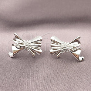 White Gold Filled Ring — Stud Earring Bow Design Polished 02. — main product view — SKU 155736 | Oro Laminado Blanco anillo — Stud Earring Bow diseño pulido 02. — SKU 155736
