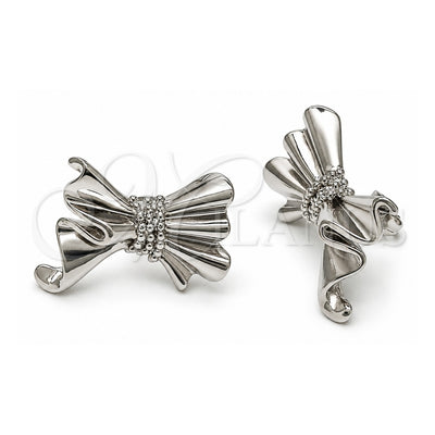 White Gold Filled Stud Earring, Bow Design, Polished, Rhodium Finish, 02.341.0193.1