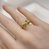 Oro Laminado Elegant Ring, Gold Filled Style Bow Design, Polished, Golden Finish, 01.341.0142 (One size fits all)