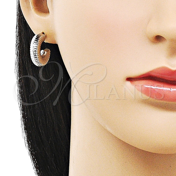 White Gold Filled Hoop Earrings — Small Hoop Hollow Design Diamond Cutting 02. — alternate product view — SKU 155740 | Oro Laminado Blanco aretes de aro — aro pequeño Hollow diseño Diamond Cutting 02. — SKU 155740