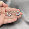 Rhodium Gold Filled Small Hoop, Hollow Design, Diamond Cutting Finish, Rhodium Finish, 02.163.0292.1.20