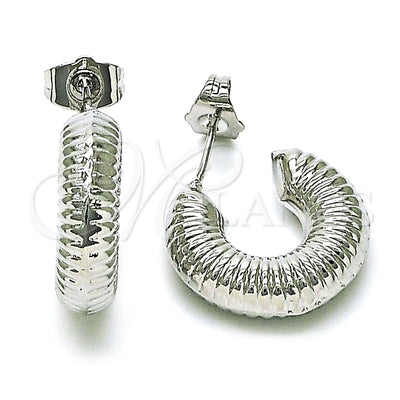 Oro Laminado Blanco aretes de aro — aro pequeño Hollow diseño Diamond Cutting 02. por Mayoreo, vista principal del producto