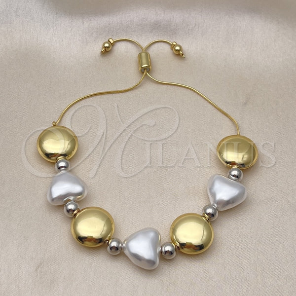 Gold Filled Bracelet — Adjustable Bolo Bracelet Heart and Ball Design with — alternate product view — SKU 155767 | Oro Laminado brazalete — Adjustable Bolo Bracelet corazón and Ball diseño with — SKU 155767