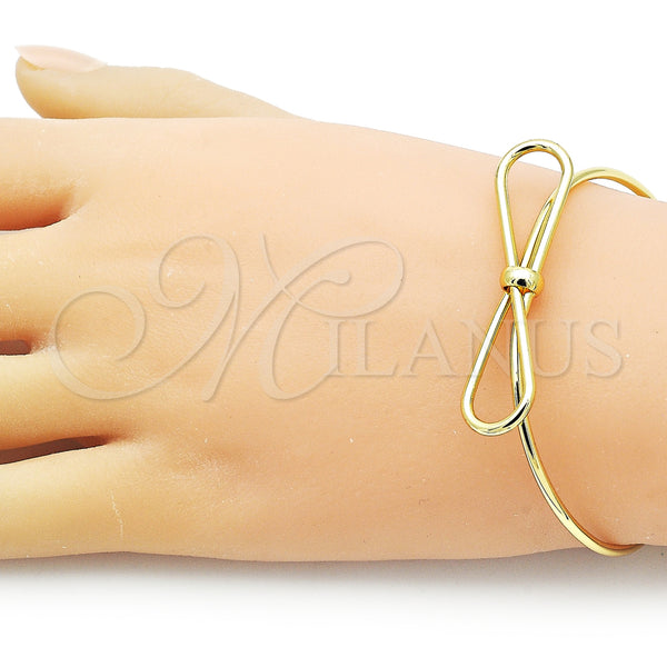 Gold Filled Jewelry — Individual Bangle Bow Design Polished 07. 02 MM — alternate product view — SKU 155778 | Oro Laminado joyería — Individual Bangle Bow diseño pulido 07. 02 MM — SKU 155778