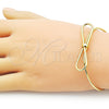 Oro Laminado Individual Bangle, Gold Filled Style Bow Design, Polished, Golden Finish, 07.341.0059 (02 MM Thickness, One size fits all)