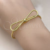 Oro Laminado Individual Bangle, Gold Filled Style Bow Design, Polished, Golden Finish, 07.341.0059 (02 MM Thickness, One size fits all)