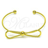 Oro Laminado Individual Bangle, Gold Filled Style Bow Design, Polished, Golden Finish, 07.341.0059 (02 MM Thickness, One size fits all)