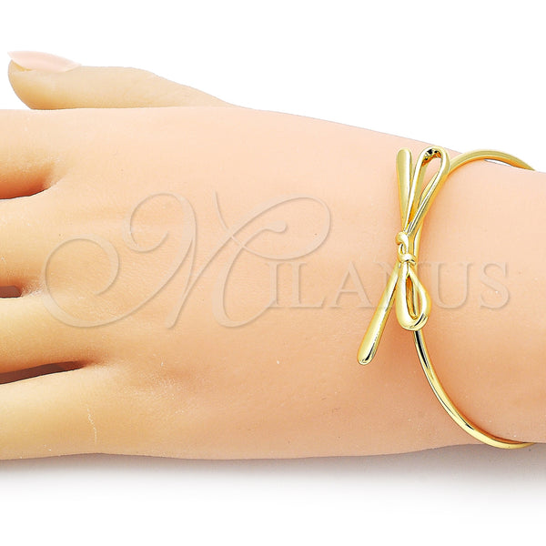 Gold Filled Jewelry — Individual Bangle Bow Design Polished 07. 02 MM — alternate product view — SKU 155779 | Oro Laminado joyería — Individual Bangle Bow diseño pulido 07. 02 MM — SKU 155779