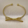 Oro Laminado Individual Bangle, Gold Filled Style Bow Design, Polished, Golden Finish, 07.341.0060 (02 MM Thickness, One size fits all)