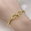 Oro Laminado Individual Bangle, Gold Filled Style Bow Design, Polished, Golden Finish, 07.341.0061.04 (03 MM Thickness, Size 4 (2.25 Diameter))