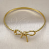 Oro Laminado Individual Bangle, Gold Filled Style Bow Design, Polished, Golden Finish, 07.341.0061.04 (03 MM Thickness, Size 4 (2.25 Diameter))