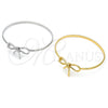 Oro Laminado Individual Bangle, Gold Filled Style Bow Design, Polished, Golden Finish, 07.341.0061.04 (03 MM Thickness, Size 4 (2.25 Diameter))