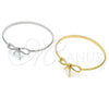 Oro Laminado Individual Bangle, Gold Filled Style Bow Design, Polished, Golden Finish, 07.341.0061.04 (03 MM Thickness, Size 4 (2.25 Diameter))