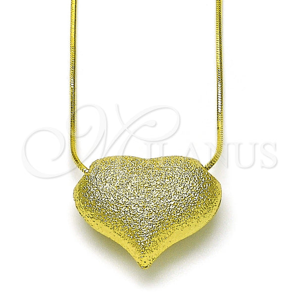 Gold Filled Necklace — Pendant Necklace Heart and Hollow Design Matte 04. — main product view — SKU 155781 | Oro Laminado collar — Pendant Necklace corazón and Hollow diseño Matte 04. — SKU 155781