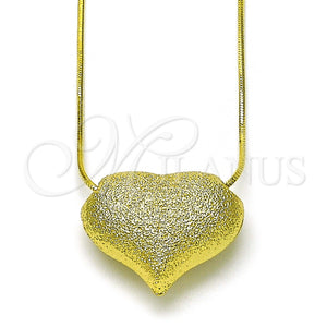 Gold Filled Necklace — Pendant Necklace Heart and Hollow Design Matte 04. — main product view — SKU 155781 | Oro Laminado collar — Pendant Necklace corazón and Hollow diseño Matte 04. — SKU 155781