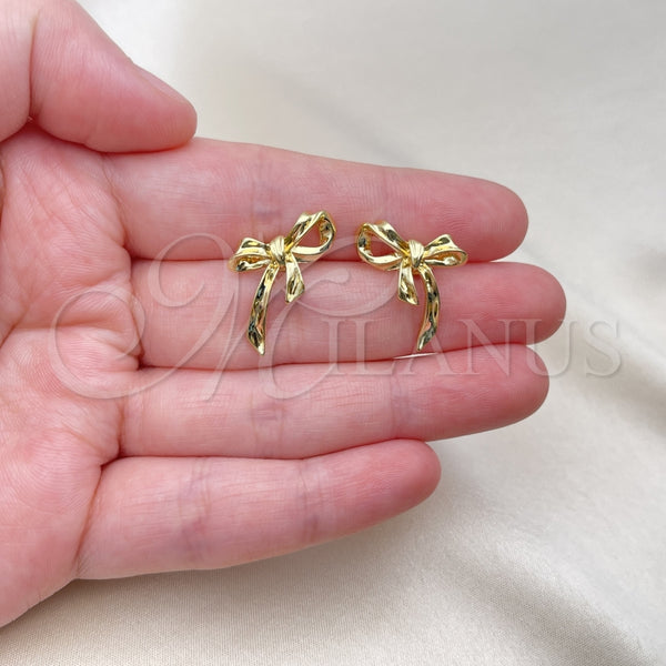 Gold Filled Ring — Stud Earring Bow Design Polished 02. — main product view — SKU 155786 | Oro Laminado anillo — Stud Earring Bow diseño pulido 02. — SKU 155786