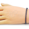 Oro Laminado Tennis Bracelet, Gold Filled Style Cluster Design, with Sapphire Blue Cubic Zirconia, Polished, Golden Finish, 03.283.0355.4.07 (06 MM Thickness, 7 Inches Length)