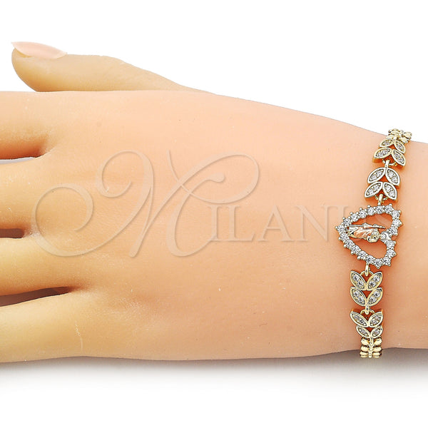 Gold Filled Bracelet — Fancy Bracelet San Judas and Heart Design with — alternate product view — SKU 155807 | Oro Laminado brazalete — elegante Bracelet San Judas and corazón diseño with — SKU 155807