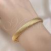 Oro Laminado Individual Bangle, Gold Filled Style Twist Design, Polished, Golden Finish, 07.170.0029 (08 MM Thickness, One size fits all)