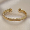 Oro Laminado Individual Bangle, Gold Filled Style Twist Design, Polished, Golden Finish, 07.170.0029 (08 MM Thickness, One size fits all)