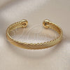 Oro Laminado Individual Bangle, Gold Filled Style Twist Design, Polished, Golden Finish, 07.170.0029 (08 MM Thickness, One size fits all)