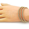 Oro Laminado Trio Bangle, Gold Filled Style Twist and Rope Design, Polished, Golden Finish, 07.170.0012.1 (05 MM Thickness, One size fits all)