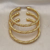 Oro Laminado Trio Bangle, Gold Filled Style Twist Design, Polished, Golden Finish, 07.170.0013.1 (05 MM Thickness, One size fits all)