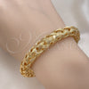 Oro Laminado Individual Bangle, Gold Filled Style Twist Design, Yellow Polished, Golden Finish, 07.170.0006.1 (10 MM Thickness, One size fits all)