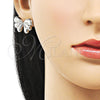 Rhodium Plated Stud Earring, Chunky Design, Polished, Rhodium Finish, 02.341.0204.1