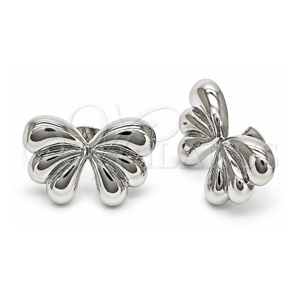 White Gold Filled Stud Earring, Bow Design, Polished, Rhodium Finish, 02.341.0204.1
