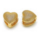 Oro Laminado Huggie Hoop, Gold Filled Style Heart Design, Diamond Cutting Finish, Golden Finish, 02.418.0002.14