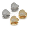 Oro Laminado Huggie Hoop, Gold Filled Style Heart Design, Diamond Cutting Finish, Golden Finish, 02.418.0002.14