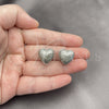 Rhodium Gold Filled Huggie Hoop, Heart Design, Diamond Cutting Finish, Rhodium Finish, 02.418.0002.1.14