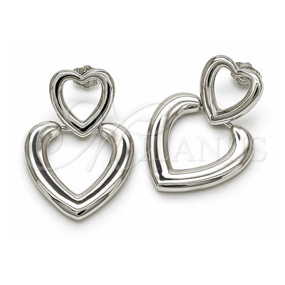 White Gold Filled Stud Earring, Heart Design, Polished, Rhodium Finish, 02.418.0003.1