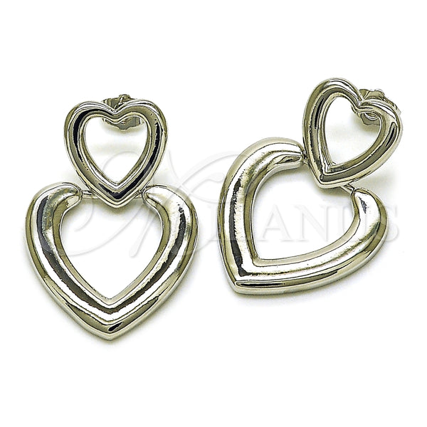 White Gold Filled Ring — Stud Earring Heart Design Polished 02. — main product view — SKU 155836 | Oro Laminado Blanco anillo — Stud Earring corazón diseño pulido 02. — SKU 155836