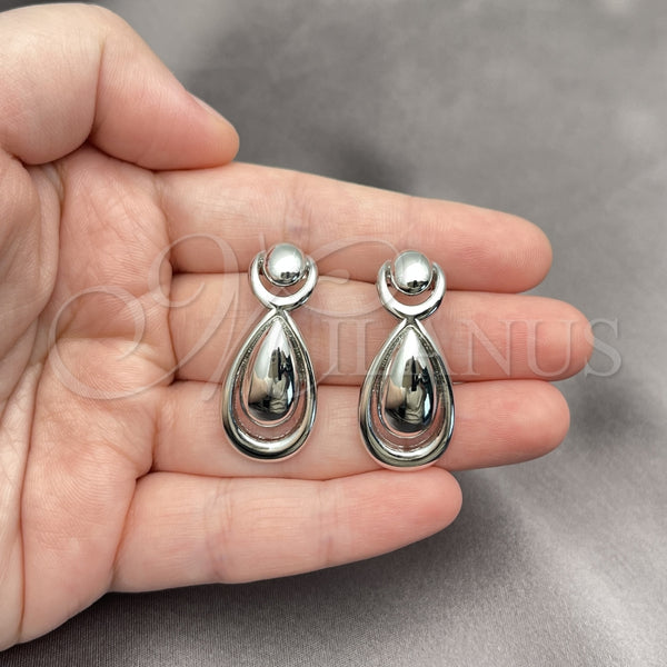 White Gold Filled Ring — Stud Earring Teardrop Design Polished 02. — alternate product view — SKU 155838 | Oro Laminado Blanco anillo — Stud Earring Teardrop diseño pulido 02. — SKU 155838