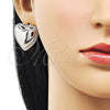 Rhodium Gold Filled Stud Earring, Heart Design, Polished, Rhodium Finish, 02.418.0005.1