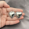 White Gold Filled Ring — Stud Earring Heart Design Polished 02. — alternate product view — SKU 155840 | Oro Laminado Blanco anillo — Stud Earring corazón diseño pulido 02. — SKU 155840