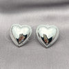 Rhodium Gold Filled Stud Earring, Heart Design, Polished, Rhodium Finish, 02.418.0005.1