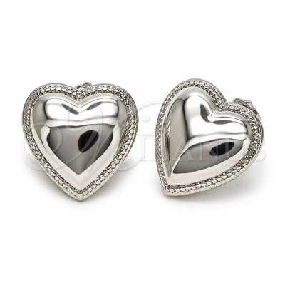 White Gold Filled Stud Earring, Heart Design, Polished, Rhodium Finish, 02.418.0005.1