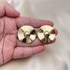 Oro Laminado Stud Earring, Gold Filled Style Polished, Golden Finish, 02.385.0053