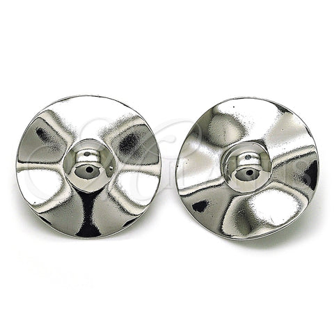Rhodium Plated Stud Earring, Chunky Design, Polished, Rhodium Finish, 02.385.0053.1